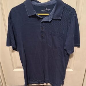 Vineyard Vines Men's Striped Navy Polo